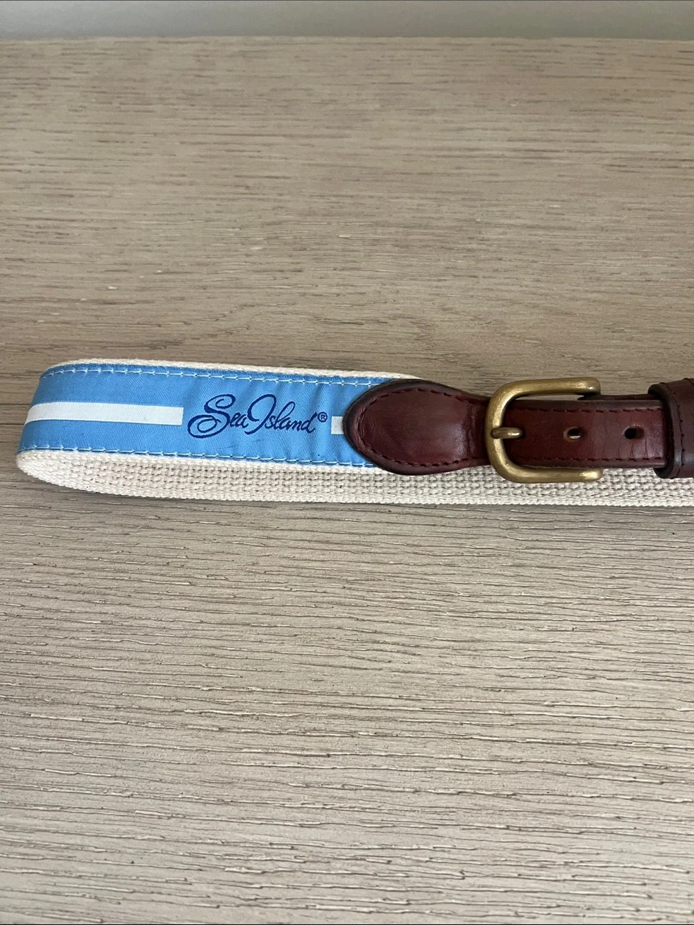 Youth, Sea Island, belt, blue and white size 28 ribbon belt